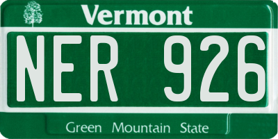 VT license plate NER926