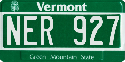 VT license plate NER927