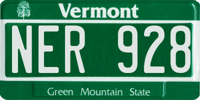 VT license plate NER928