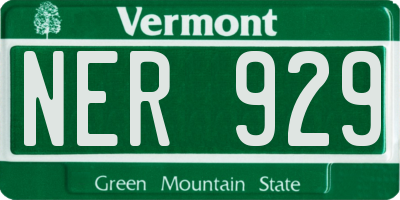 VT license plate NER929