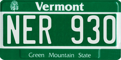 VT license plate NER930