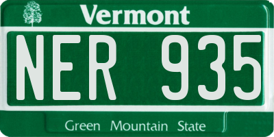 VT license plate NER935