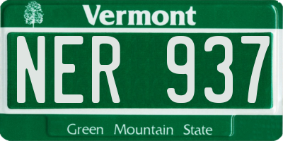 VT license plate NER937