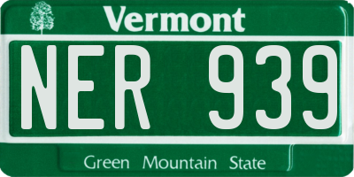 VT license plate NER939