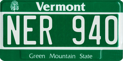 VT license plate NER940