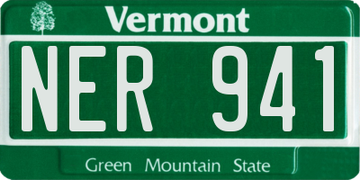 VT license plate NER941