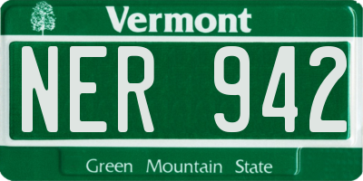 VT license plate NER942