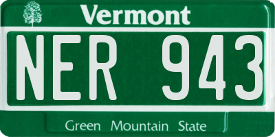 VT license plate NER943