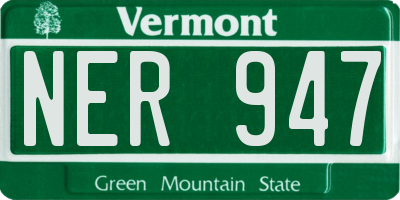 VT license plate NER947