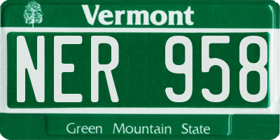 VT license plate NER958