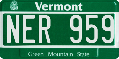 VT license plate NER959