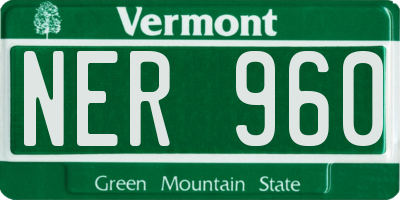 VT license plate NER960