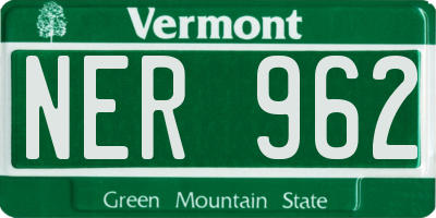VT license plate NER962