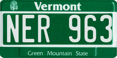 VT license plate NER963