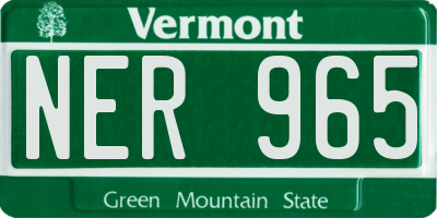 VT license plate NER965