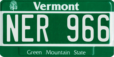 VT license plate NER966