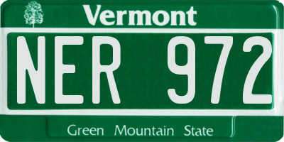 VT license plate NER972