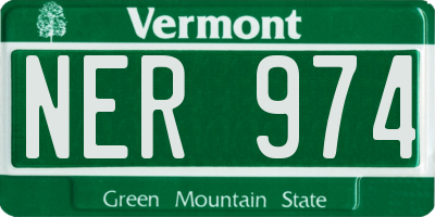 VT license plate NER974