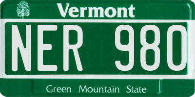 VT license plate NER980