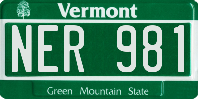 VT license plate NER981
