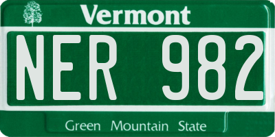 VT license plate NER982