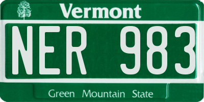 VT license plate NER983