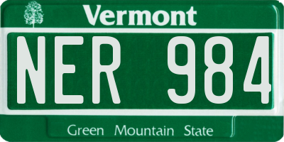 VT license plate NER984