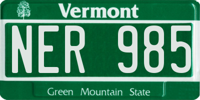 VT license plate NER985