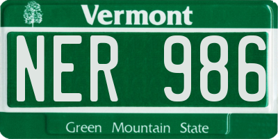 VT license plate NER986