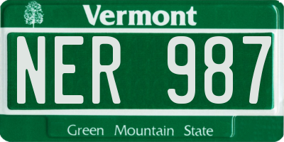VT license plate NER987