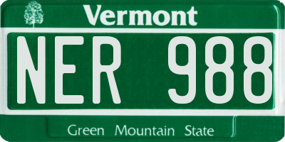 VT license plate NER988