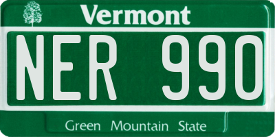 VT license plate NER990