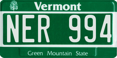 VT license plate NER994