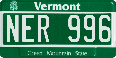VT license plate NER996