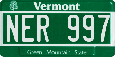 VT license plate NER997