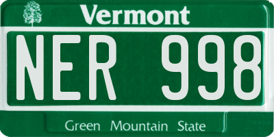 VT license plate NER998