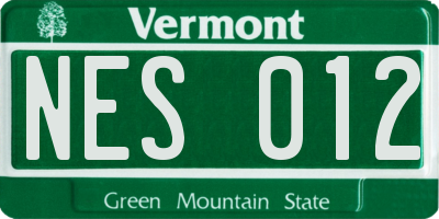 VT license plate NES012