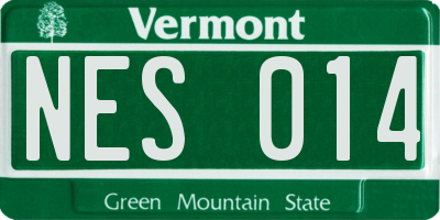 VT license plate NES014