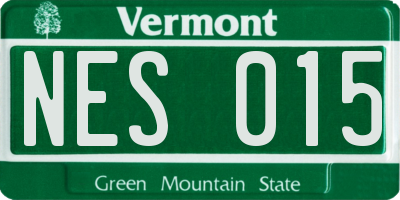 VT license plate NES015
