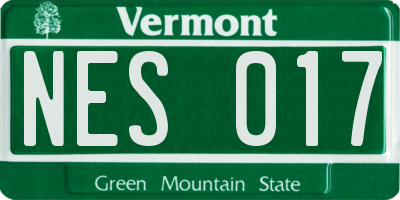 VT license plate NES017