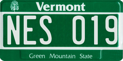 VT license plate NES019
