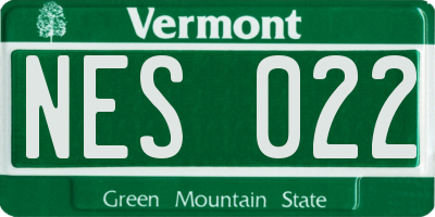 VT license plate NES022