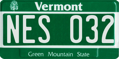 VT license plate NES032