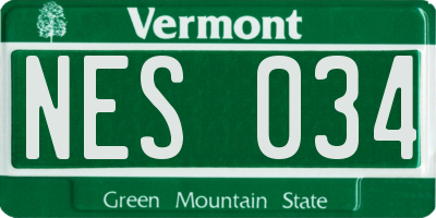 VT license plate NES034