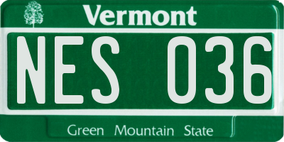 VT license plate NES036