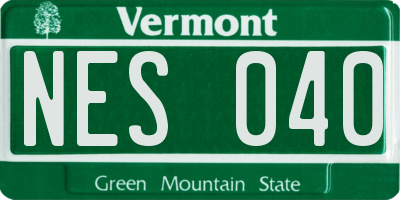 VT license plate NES040