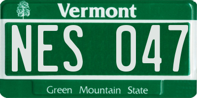 VT license plate NES047