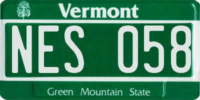 VT license plate NES058