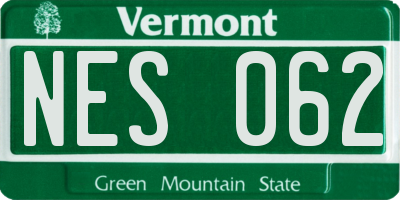 VT license plate NES062