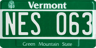 VT license plate NES063